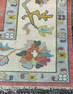 Alfombra naranja Oushak Alfombra de lana hecha a mano Alfombra anudada a mano asequible para sala de estar Alfombra de área de moda a bajo costo - Product Image 6