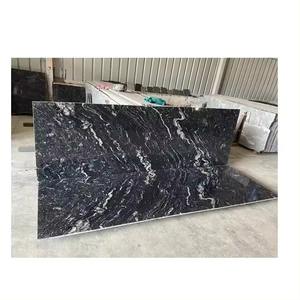 Bloc de dalles de granit noir nuage design moderne pierre naturelle très demandée pour le bureau de restaurant design graphique poli indien - Product Image 1