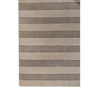 พรมขนสัตว์ถักมือ Aprezo สีเบจ-น้ำตาล ลายแบบนามธรรม สำหรับห้องนั่งเล่นในบ้าน ขนาด 9x12 ฟุต รูปทรงสี่เหลี่ยมผืนผ้า พรมปูพื้นทางเดินแบบจิ๊กซอว์ - Product Image 4