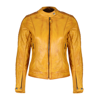 Blouson de moto unisexe en cuir véritable, coupe sport, protections CE, respirant, coupe-vent, imprimé, tout jaune, course, hiver