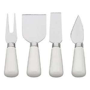 Gran oferta, Juego de 4 Uds. De cuchillos de queso de acero inoxidable con mango de madera para cortador de mantequilla, herramienta de cocina para el hogar, vajilla - Product Image 4