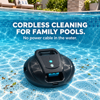 Nettoyeur de piscine robotisé automatique sans fil pour piscine hors sol à fond plat, CE RoHS, 4000 mAh, 120 min, avec navigation gyroscopique intelligente