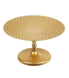 Soporte de pastel de latón dorado de 12 pulgadas para bodas, fiestas, cumpleaños, aniversarios para muestras de recepción de postres - Product Image 1