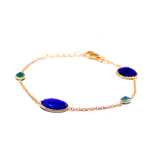 Affordable Sterling <b>Silver</b> 925 Emerald Sapphire Gemstones <b>Adjustable</b> Classic Ladies Wear Link Chain <b>Bracelet</b> - Product Image 2