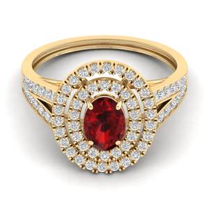 แหวนเงินสเตอร์ลิงประดับ925โกเมนพลอยเทียมธรรมชาติโกเมนมีค่าโกเมนและ Def- VVS Moissanite OEM - Product Image 6