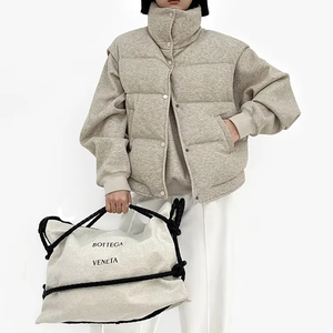 Chaquetas Acolchadas de Lona Transpirable de Alta Calidad para Hombre, Personalizadas, Totalmente OEM, Invierno, Cuello Alto, Logotipo Frontal, Diseño de Burbujas, Venta al Por Mayor - Product Image 1