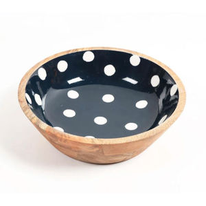 Handcrafted Wooden <b>Bowl</b> Enamel Sticker with Matching <b>Serving</b> Utensils Elegant and Functional Serve Ware for Dining Purpose - Product Image 6