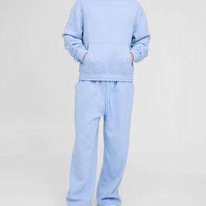 Chándales de algodón de peso pesado de alta calidad personalizados sudadera de invierno de gran tamaño con capucha y pantalones - Product Image 2