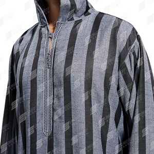 New Muslim Clothing of <b>Men</b> <b>Thobe</b> Islamic <b>Thobe</b> <b>Men</b> Cotton Material Long Sleeve Hoodie <b>Thobe</b> For Sale - Product Image 4