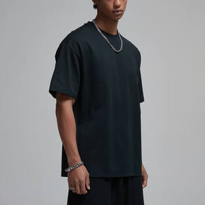 Camiseta de algodón con cuello redondo de alta calidad en blanco liso con hombros caídos para hombre, camiseta personalizada de gran tamaño Unisex para hombre - Product Image 3