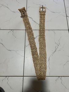 Ceinture en coton tissée à la main, corde en macramé, accessoire de mode décontracté pour femmes, boucle en acier crochetée à la main, largeur 3,5 cm, longueur 120 cm - Product Image 2
