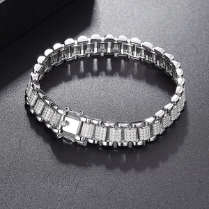 Bracelet cubain de tennis vintage classique en argent sterling unisexe 8Ct avec diamants naturels Bracelets de bijouterie fine - Product Image 1