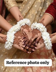 Bracelet Gajra en jasmin blanc, bracelets floraux de mariée pour Haldi Mehndi, bracelet en tissu Mogra, bijoux de mariage, bracelet réutilisable - Product Image 6