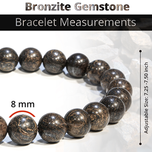Pulsera de cristal de broncita natural a granel, pulseras elásticas con cuentas de 8mm hechas a mano para mujeres y hombres, pulsera de curación de Reiki Unisex - Product Image 3