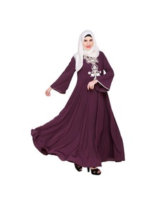 Flare Dubaï Style Lin Modeste Abaya Moderne Causal Turquie Style Abaya avant Ouvert Abaya Musulman Modeste Robe Chaude - Product Image 1