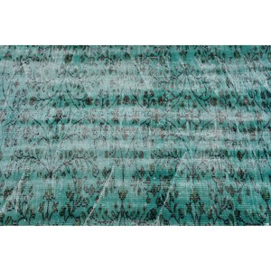 Alfombra Turca de 4.4x5.9 pies, Alfombra Azul Verde del Suroeste de Estados Unidos, de Lana - Product Image 5