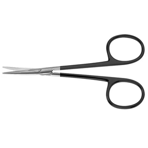 Tijeras de acero inoxidable, mango negro de 4,5 pulgadas, con borde dentado Micro recto - Product Image 4