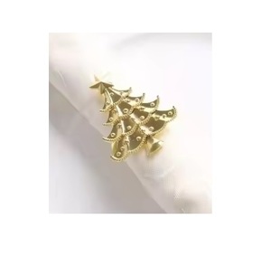 Décoration de table Rond de serviette d'arbre de Noël en or en gros - Product Image 1