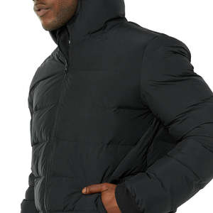 Veste en duvet de canard pour hommes vente en gros personnalisé chaud noir à capuche hiver bouffant rempli doudounes pour hommes - Product Image 5
