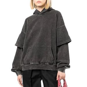 เสื้อมีฮู้ดแบบสวมศีรษะสำหรับผู้ชายผ้าฝ้าย100% ออกแบบปักลาย - Product Image 3