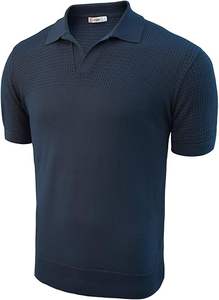 Chemises polo en tricot pour hommes, manches courtes, pull vintage, polo décontracté d'été - Product Image 4