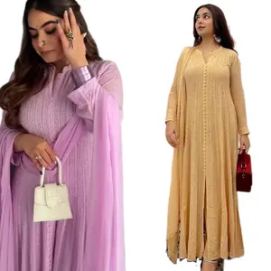 卸売2024ファッション女性冬カジュアルリネンレディースドレス卸売パキスタン工場製女性リネンドレス