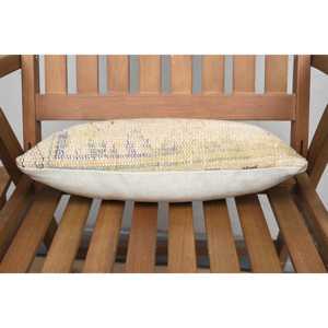 Almohada de retazos Kantha de lana Beige de 8x16 pulgadas, almohada bordada Vintage rústica tejida portátil para decoración de Navidad de coche - Product Image 4