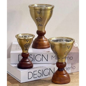 Brûleur d'encens en métal doré de luxe élégant support de Bakhoor diffuseur d'aromathérapie décoratif pour la maison table élégante pour religieux - Product Image 3