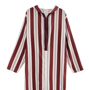 2023 ropa de hombre musulmán islámico thobe tradicional Khamis árabe ropa islámica thobe hombres abaya forro con capucha rojo y blanco - Product Image 4