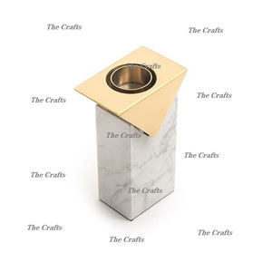 Marble And Metal Candle <b>Holder</b> Customized Size And Shape <b>Tealight</b> Candle <b>Holder</b> For Home Hotel And Wedding Decor - Product Image 1