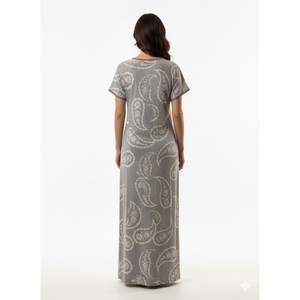 Camisón Cómodo para Mujer Alpine, Talla XXL, Estampado, Largo, Suave y Cómodo, Tejido, Manga Corta, con Bolsillo Lateral, para Uso Doméstico - Product Image 5