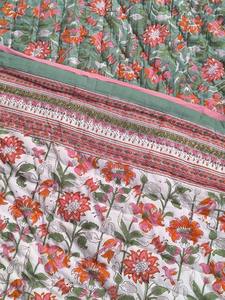 Hand Block Print <b>Quilt</b> Customized Wholesale Cotton Jaipuri Razai Luxury Home Decor Vintage Cotton Printed Light <b>Weight</b> <b>Quilt</b> - Product Image 5