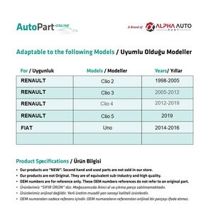 Ensemble de leviers de réglage des sièges pour Renault Clio 2, 3, 4, 5 et Fiat Uno - Product Image 2