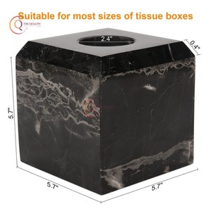 Boîte à mouchoirs en marbre noir bureau dessiner boîte inférieure créative multifonctionnelle bureau à domicile Restaurant boîte à mouchoirs approvisionnement à bas prix - Product Image 3