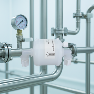 ไนลอน 6,6 ขนาด 1.0 ไมครอน ไส้กรองแคปซูลขนาด <span class=keywords><strong>2</strong></span>.5 นิ้ว พร้อมข้อต่อแบบบีบอัดขนาด 1/4 นิ้ว สำหรับน้ำบริสุทธิ์พิเศษและแผ่นกรอง - Product Image 1