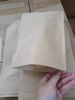 Sac zip-lock en papier kraft biodégradable avec ou sans fenêtre-Pochette debout en papier kraft pour emballage de noix/nourriture/thé