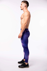 Leggings de sport pour hommes, coupe slim, taille élastique, couleur unie, pantalon de compression de haute qualité, imprimé uni - Product Image 4