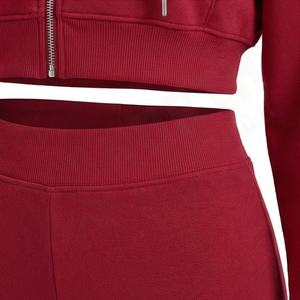 Conjuntos Deportivos de Mujer con Logotipo Personalizado, Camiseta Corta de Lona, Mangas Largas, 100% Algodón, Ropa Deportiva para Correr, Entrenar, Gimnasio - Product Image 5