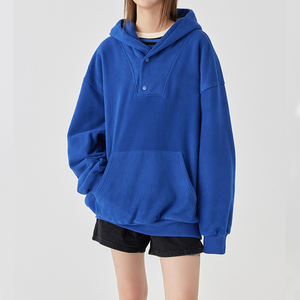 Sweat à capuche surdimensionné en coton épais avec logo personnalisé sweats à capuche pour femmes avec impression de transfert de chaleur - Product Image 6