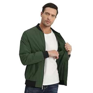 Chaqueta Bomber de Lona Verde Unisex Personalizada, Impermeable, Transpirable, Ecológica, con Capucha, Estilo Urbano, Cuello Alto, Informal, para Invierno - Product Image 4