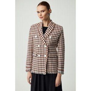 Veste pour femme GRIMELANGE MERAN, col long, manches longues, détail boutonné, veste en tweed - Product Image 3