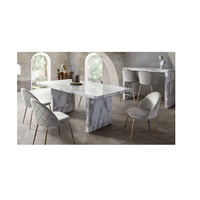 Meubles de salle à manger, tables en or, designs de tables, plateau en marbre, pieds en métal, ensemble de tables et de chaises, table à manger, meilleure qualité