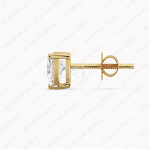 Pendientes de Diamante Moissanite con Corte Triangular, Tres Puntas, Plata con Baño de Rodio, Perfil Cuadrado, Elegantes y Modernos, Regalo para Fiestas y Bodas - Product Image 3