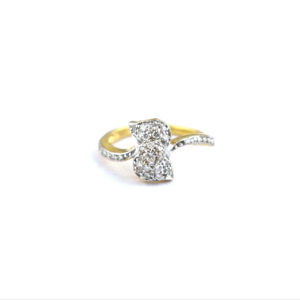 Anillo Apilable de Compromiso para Mujer, Hecho a Mano, con Circonita Cúbica, Chapado en Oro de 18K y Plata de Ley 925, con Engaste Pavé - Product Image 1