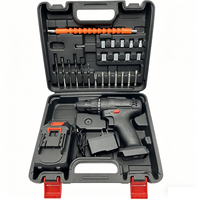 Perceuse à percussion sans fil 21V 1.2Ah avec batterie au lithium, kit de perceuse-visseuse, accessoires complets, boîte à outils, couple maximal de 18 Nm, vitesse variable