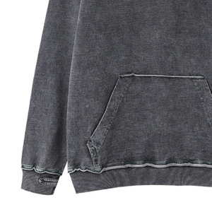 Kingroo Unisex Sorority sudadera de mezclilla negra bolsillo cuello redondo Casual transpirable Anti-retráctil antiarrugas 3D bordado invierno - Product Image 5