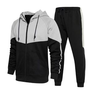 Ensemble de survêtement à capuche en molleton technique tendance personnalisé, taille plus, pour hommes, 100% coton, respirant, séchage rapide, vêtements de sport 2025 - Product Image 1