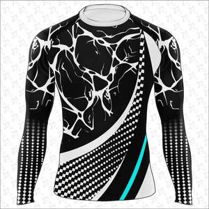 Long Sleeve <b>MMA</b> <b>Rash</b> <b>Guard</b> For Men's quick dry Custom color and size men's breathable <b>rash</b> <b>guards</b> sublimation printing OEM - Product Image 5
