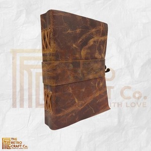 Cá nhân hóa nâu da Tạp Chí viết máy tính xách tay cho phụ nữ người đàn ông cổ giấy cổ điển Tạp Chí da ràng buộc hàng ngày notepad - Product Image 4