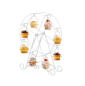 Ensemble de supports à gâteaux de mariage en fer doré en gros, supports à cupcakes pour les tables de fête, décorations de mariage. - Product Image 4